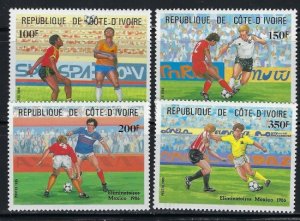 Ivory Coast 751-54 MNH 1985 Soccer (an4269)