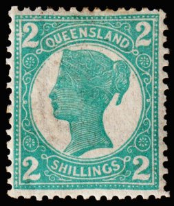 Queensland Scott 122 (1897) Mint H F, CV $37.50 M