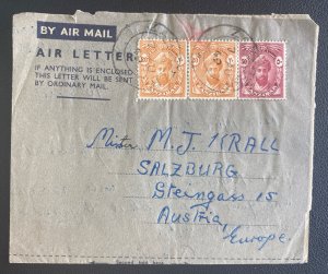 1949 Zanzibar Air Letter Cover to Salzburg Austria