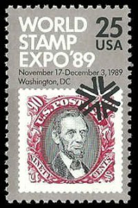 PCBstamps   US #2410 25c World Stamp Expo 89, MNH, (3)