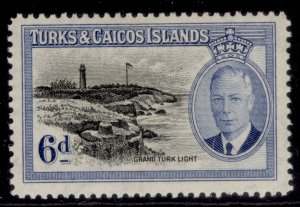 TURKS & CAICOS ISLANDS GVI SG228, 6d black & blue  ., M MINT.