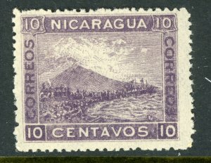 Nicaragua 1902 Momotombo 10¢ Plum Lithographed Issue Scott #161 Mint W55 ⭐☀⭐☀⭐