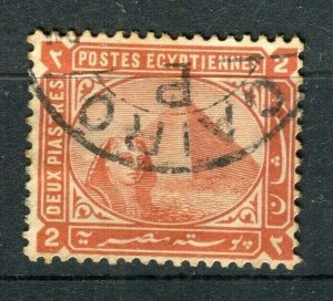 EGYPT; 1881-1902 early Pyramid & Sphinx issue used Shade of 2Pi. value