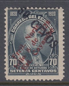 Ecuador 1928 50c on 70c Bluish Gray VLM Mint. Scott 275