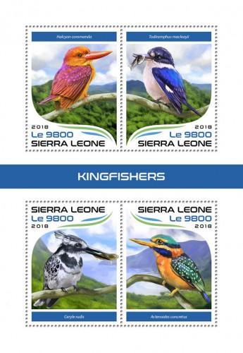 SIERRA LEONE - 2018 - Kingfishers - Perf 4v Sheet - MNH