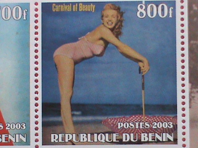 BENIN STAMP- 2003-SEXY MARILYN MONROE -MNH STAMP SHEET -RARE VERY RARE