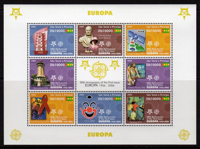 Sao Tome and Principe 2005 Europa CEPT 50th.Anniversary Sheetlet Perforated MNH