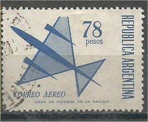 ARGENTINA, 1967, used 78p, Symbolic Plane. Scott C111