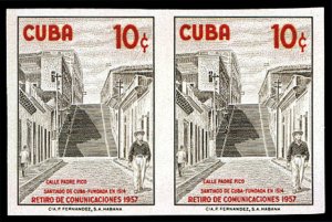 Cuba #586, 1957 Padre Pico, imperf. horizontal pair, never hinged, with 1996 ...