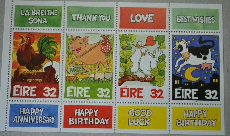 Ireland stamps happy birthday 2 sheets of four