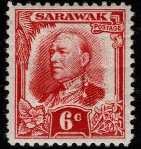 SARAWAK SG96 1932 6c SCARLET MTD MINT