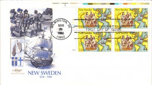 #C117 New Sweden Airmail Plate Block – Artmaster Cachet 