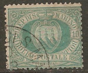 San Marino 7 SG 20 Used Fine 1877 SCV $105.00