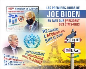 DJIBUTI - 2021 - Joe Biden. US President - Perf Souv Sheet  - Mint Never Hinged