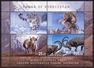 Kyrgyzstan 2014 Fauna of Kyrgyzstan Goats Birds  Sheet MNH