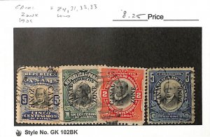 Canal Zone, Postage Stamp, #24, 31, 32, 33 Used, 1906-11 (AD)