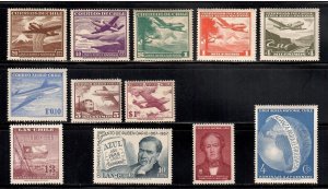 12 Different F-VF OG NH Mint Chile Airmail issued 1951 to 1967 - I Combine S/H