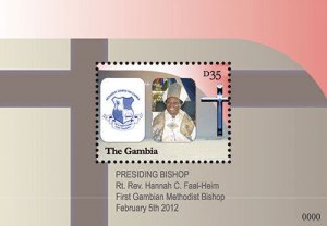 Gambia 2012 - Methodist Bishops - Souvenir stamp sheet - Scott #3421 - MNH