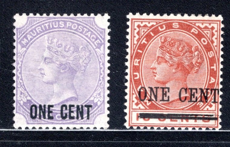 MAURITIUS #89-90, Unused,  F/VF  CV $6.00  .....   3830063