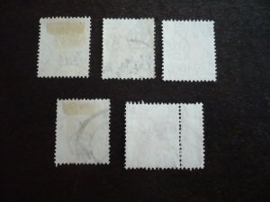 Stamps - Hong Kong - Scott# 155,156,159b,161,164a - Used Part Set of 5 Stamps