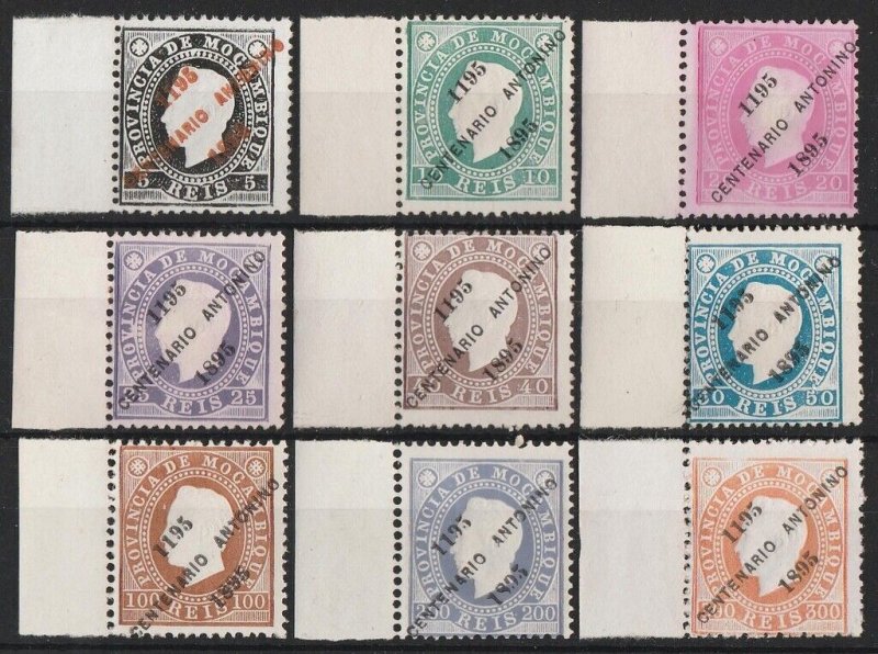 Mozambique 1895 St Anthony set. Mi 41-49A cat €190. SG 71-81 cat £244.