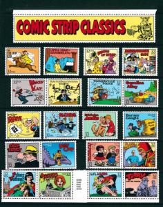 US Scott # 3000 / 1995 Comic Strip Classic Set of 20 Singles MNH   