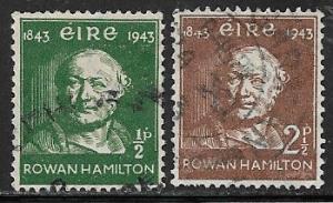 Ireland 126-127, Sir Rowan Hamilton, used, VF