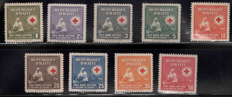 Haiti  Scott 361-369 (9) MNH** Red Cross stamps