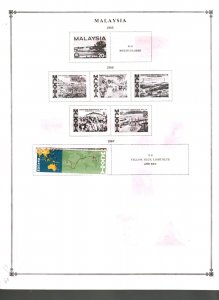 Collection, Malaysia & States, Mixed Pages 1963/1996 Catalog $38, Mint & Used