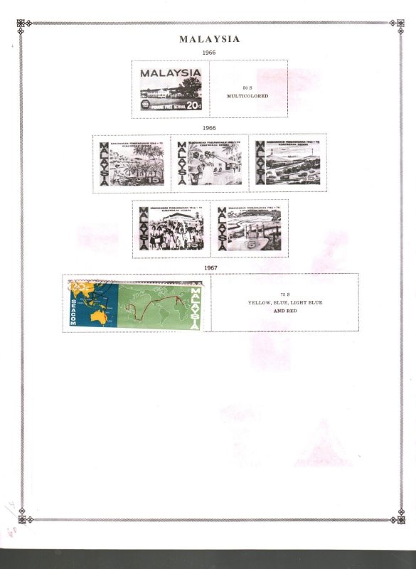 Collection, Malaysia & States, Mixed Pages 1963/1996 Catalog $38, Mint & Used