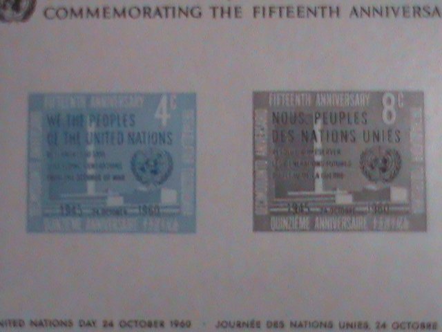 UNITED NATION STAMP 1960 SC#85   5TH ANNIVERSARY OF UNITED NATIONS S/S..