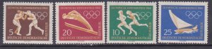 East Germany DDR 1960 MNH Stamps Scott 488-491 Sport Olympic Games Sailing Ski