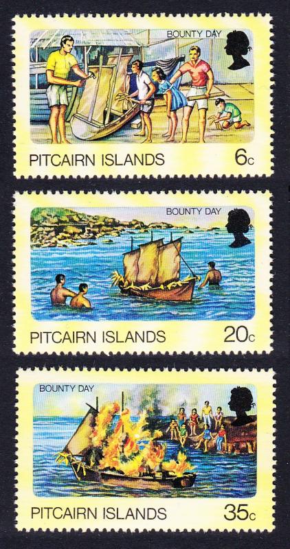 Pitcairn Bounty Day Ships 3v SG#185-187 SC#174-176