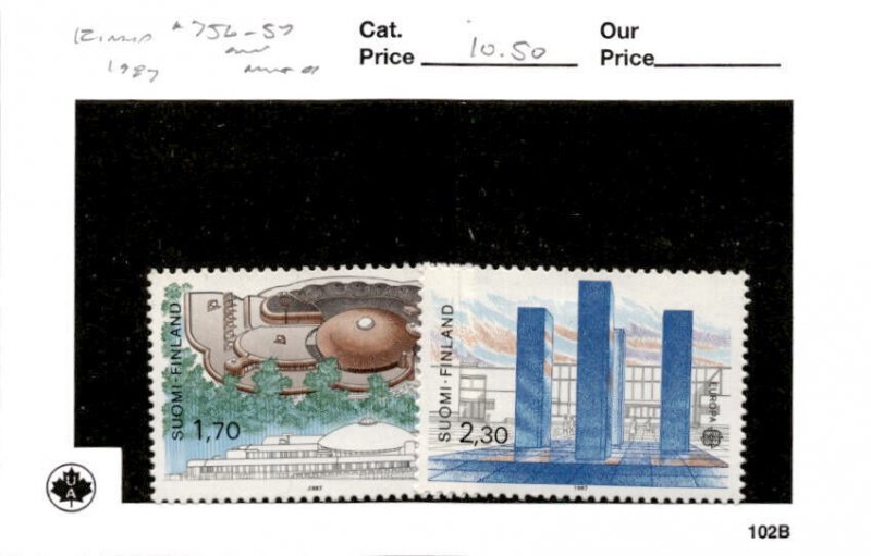 Finland, Postage Stamp, #756-757 Mint Hinged, 1987 Europa, Architecture (AC)