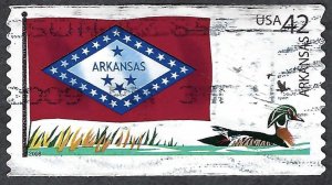 United States #4278 42¢ Flags of Our Nation - Arkansas (2008). Used.