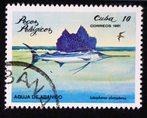 CUBA Sc# 2387  ARCHIPELAGO WILDLIFE marine fish   10c  1981 used cto