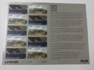 4522-4523 THE CIVIL WAR 1861 Pane of 12 US Forever Stamps MNH 2011.