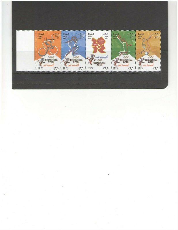 EGYPT: Sc.2088 / **SUMMER OLYMPICS-LONDON** / Strip of 5 / MNH.