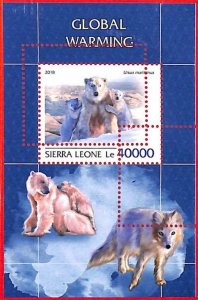 A4769 - SIERRA LEONE - ERROR MISPERF Souvenir s: 2018 Polar Bears Global Warming