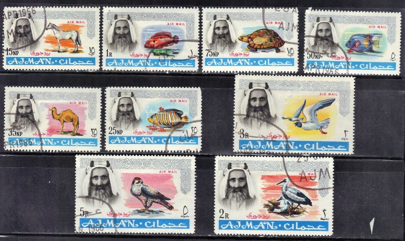 AJMAN SC# C1-C9  CTO MH 1965 AIRMAIL  SEE SCAN