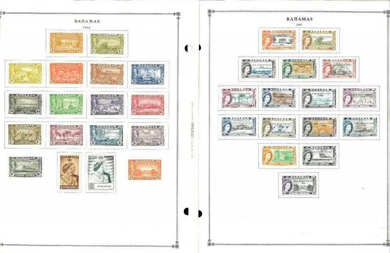 Bahamas 1949-1999 Mint (mostly) & a few Used Hinged on Scott Int.Pages