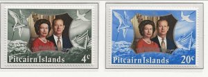 PITCAIRN ISL Sc 127-8 MNH issue of 1972 - SILVER WEDDING