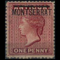 MONTSERRAT 1876 - Scott# 1 Queen Opt. 1p NH no gum