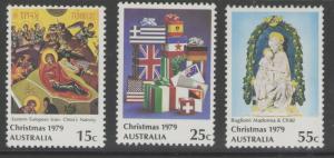 AUSTRALIA SG721/3 1979 CHRISTMAS MNH