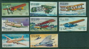 Umm al Qiwain 1969 Mi#305B-313B History of Aviation Opt Christmas/Moon flight...