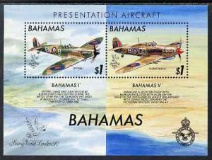 Bahamas 1990 Stamp World 90 - Presentation Spitfires perf...