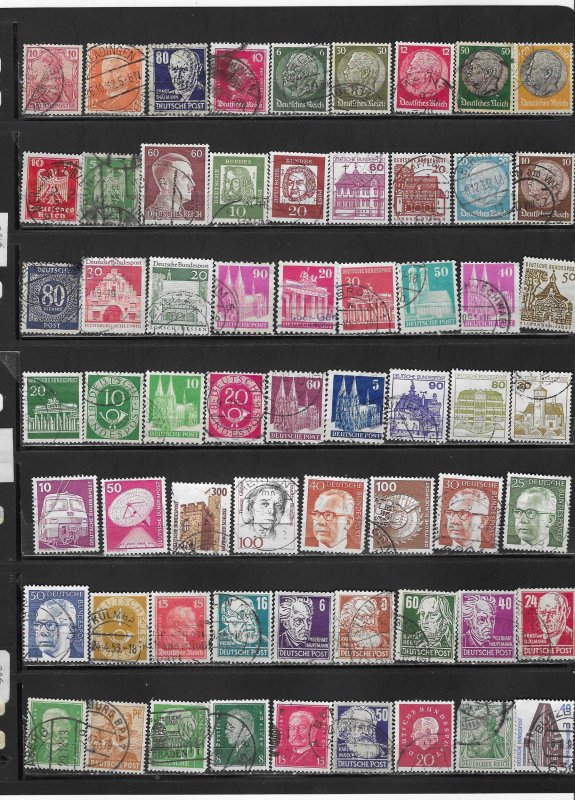 Germany Collection of 62 Different Old Used Off Paper Stamps
