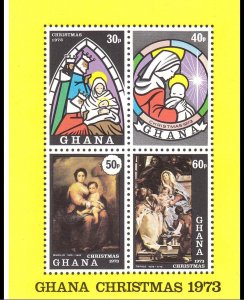 GHANA - 1973 CHRISTMAS - MINIATURE SHEET MINT NH