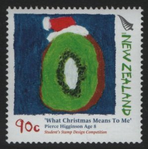 New Zealand 2006 MNH Sc 2094 90c Kiwi with Santa Hat by P Higginson Christmas