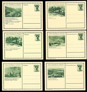 AUSTRIA (120) Scenery View Green 1 Shilling Postal Cards c1950s ALL MINT UNUSED